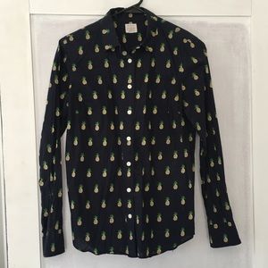 J Crew The Perfect Shirt Pineapple Button Down